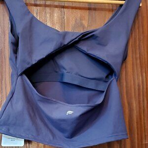 NWT Fabletics Oasis Twist Built in Bra Tank Size M in Pewter